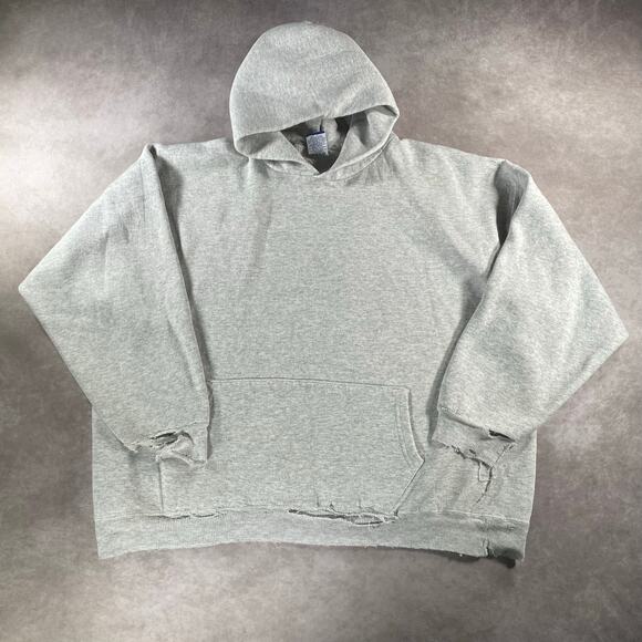 Champion Other - 90’s Champion Thrashed Grey White Cozy Distressed Pullover Hoodie